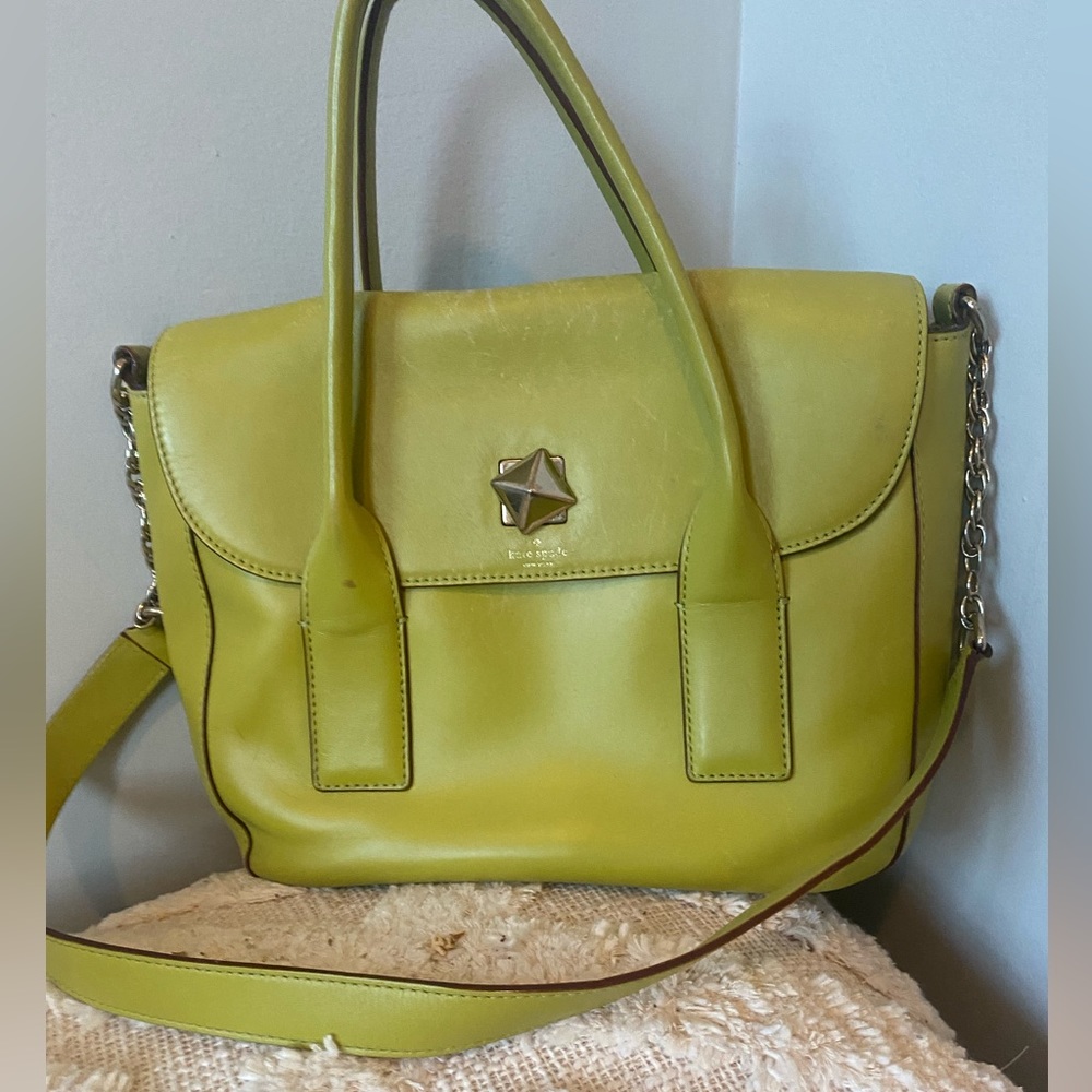 Kate spade lime satchel purse